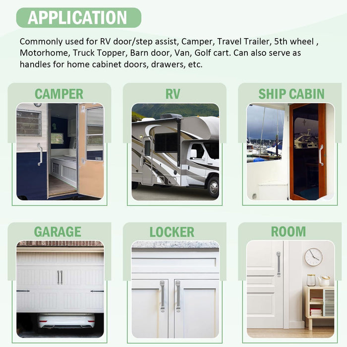 DURAFORCE 2Pcs Boat Truck Cargo Trailer RV Door Grab Handle Assist Bar Camper Gate Metal