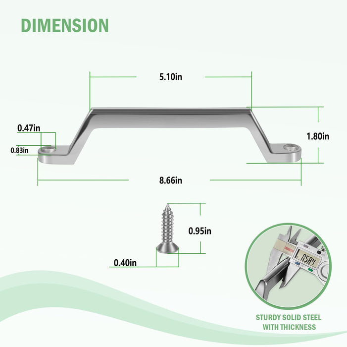 DURAFORCE 2Pcs Boat Truck Cargo Trailer RV Door Grab Handle Assist Bar Camper Gate Metal