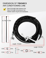 DURAFORCE YSH34913 For 2015-2020 Chevy Tahoe GMC Yukon Escalade Rear/Aux AC Line Set