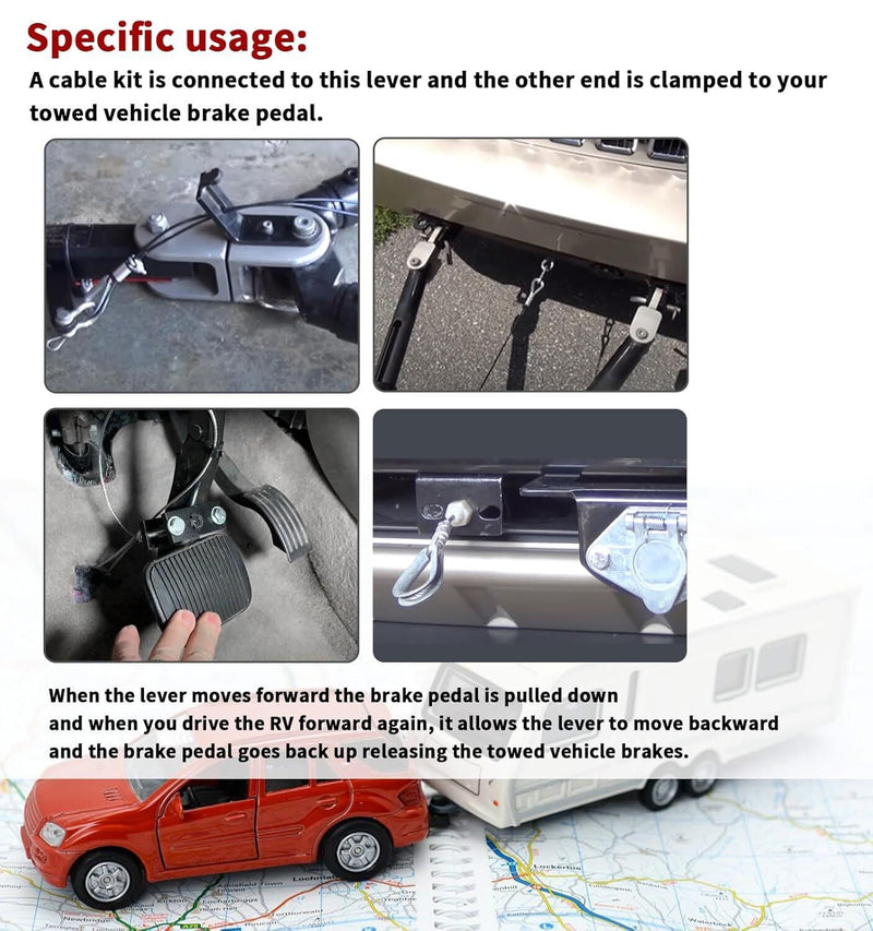 DURAFORCE Break Away Device and RB-011 Trailer Brake System Fitment for RV Towed Vehicle