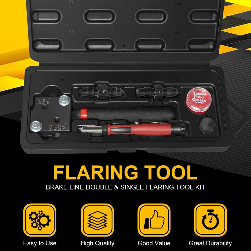 DURAFORCE 33260 Low Profile Brake Line Single/Double Flaring Tool For 3/16" 1/4" Tubing