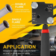 DURAFORCE 33260 Low Profile Brake Line Single/Double Flaring Tool For 3/16" 1/4" Tubing