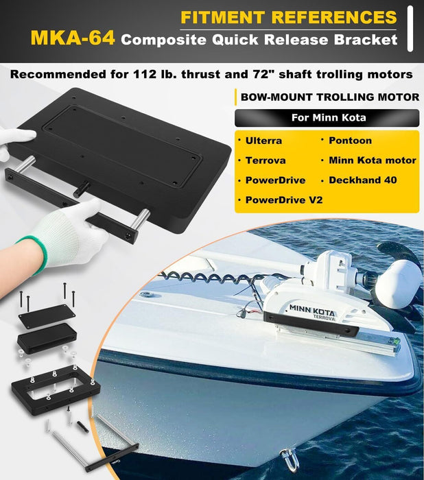 DURAFORCE 1854064 MKA-64 Quick Release Bracket For Ulterra, Terrova, PowerDrive, Black