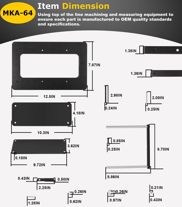 DURAFORCE 1854064 MKA-64 Quick Release Bracket For Ulterra, Terrova, PowerDrive, Black