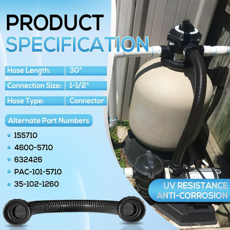 DURAFORCE 155710 Pool Filter Pump Hose Assembly For Pentair Sand Dollar Sand Filters 30"