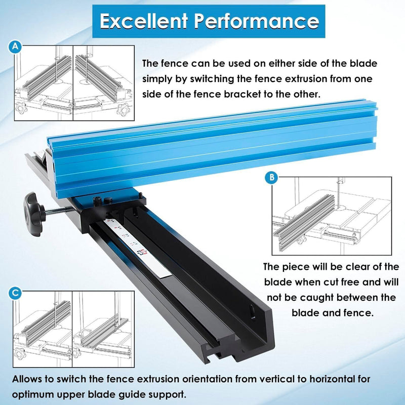DURAFORCE Bandsaw Fence for 14-inch Band Saw Blade's Drift Angle Precise Cutting KMS7200