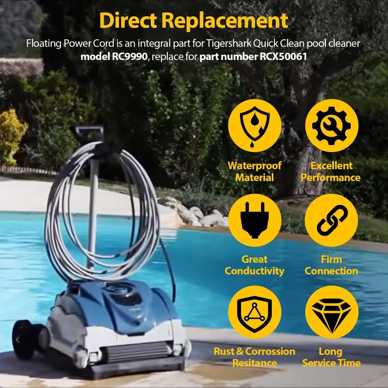 DURAFORCE RCX50061 Floating Power Cord Tigershark Tiger shark QC Robotic Cleaner RC9990