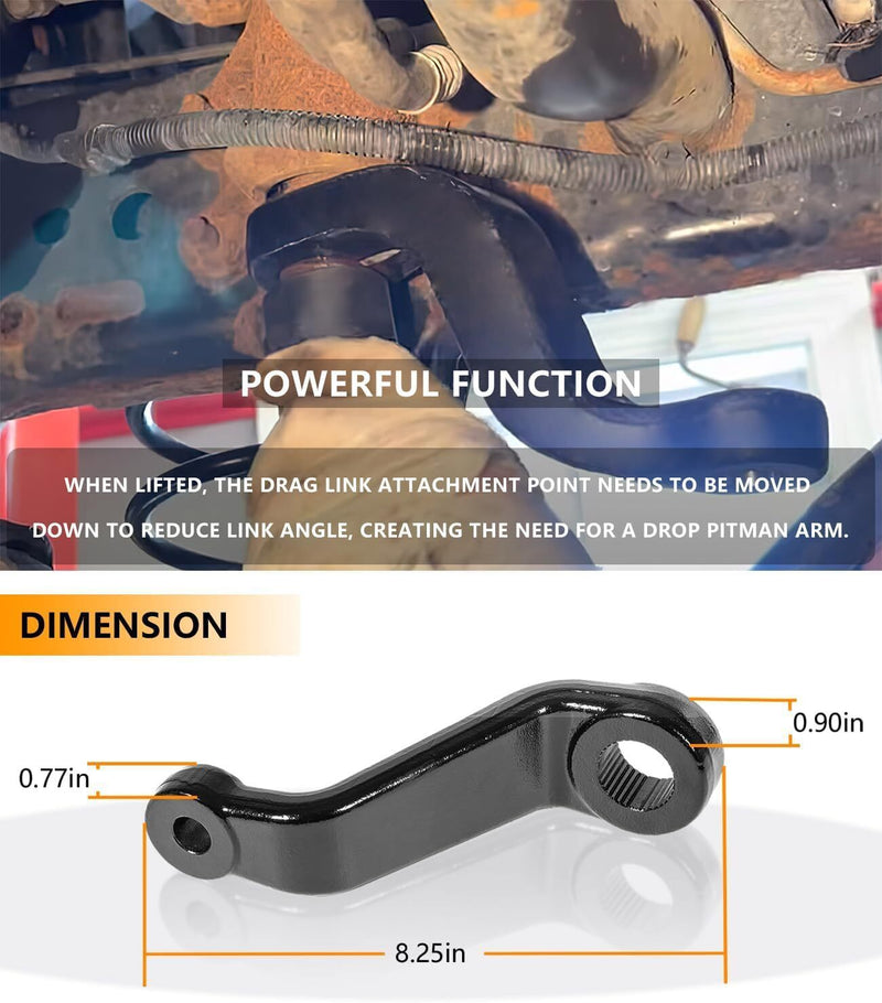 DURAFORCE Drop Pitman Arm 6605 for Jeep Wrangler YJ TJ 1987-2006 Cherokee XJ MJ 1984-2001