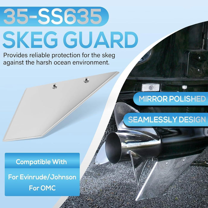 DURAFORCE For Evinrude Johnson 2-Stroke 1980-2001 Skeg Guard Safe-Skeg Protector 35-SS635