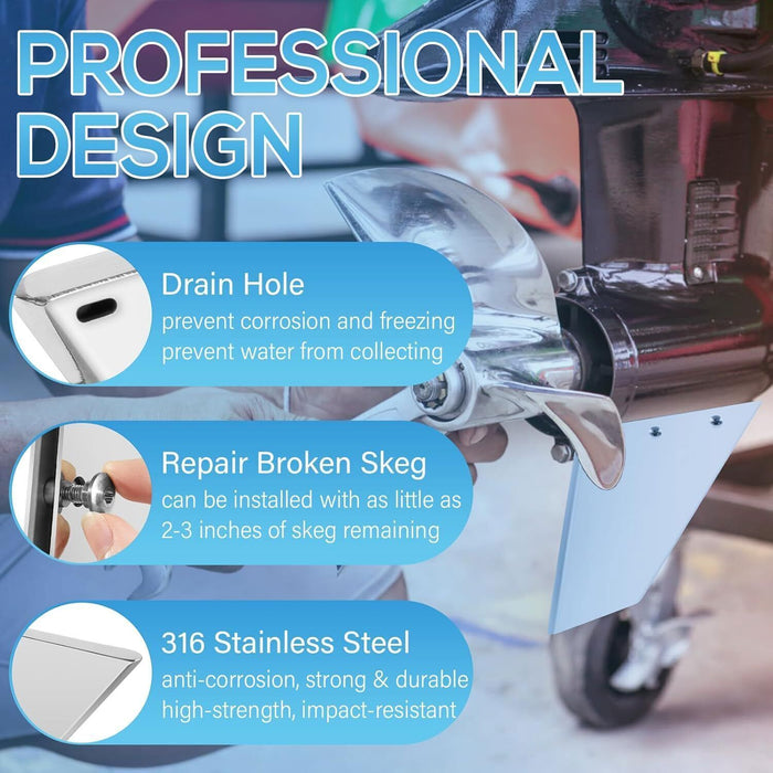 DURAFORCE For Evinrude Johnson 2-Stroke 1980-2001 Skeg Guard Safe-Skeg Protector 35-SS635