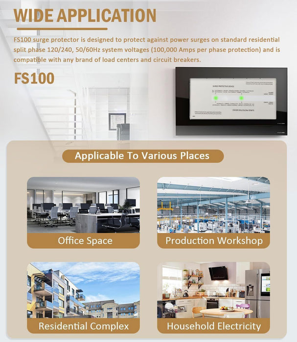 DURAFORCE FS100 Whole House Surge Protection Device Replacement for Siemens FS100