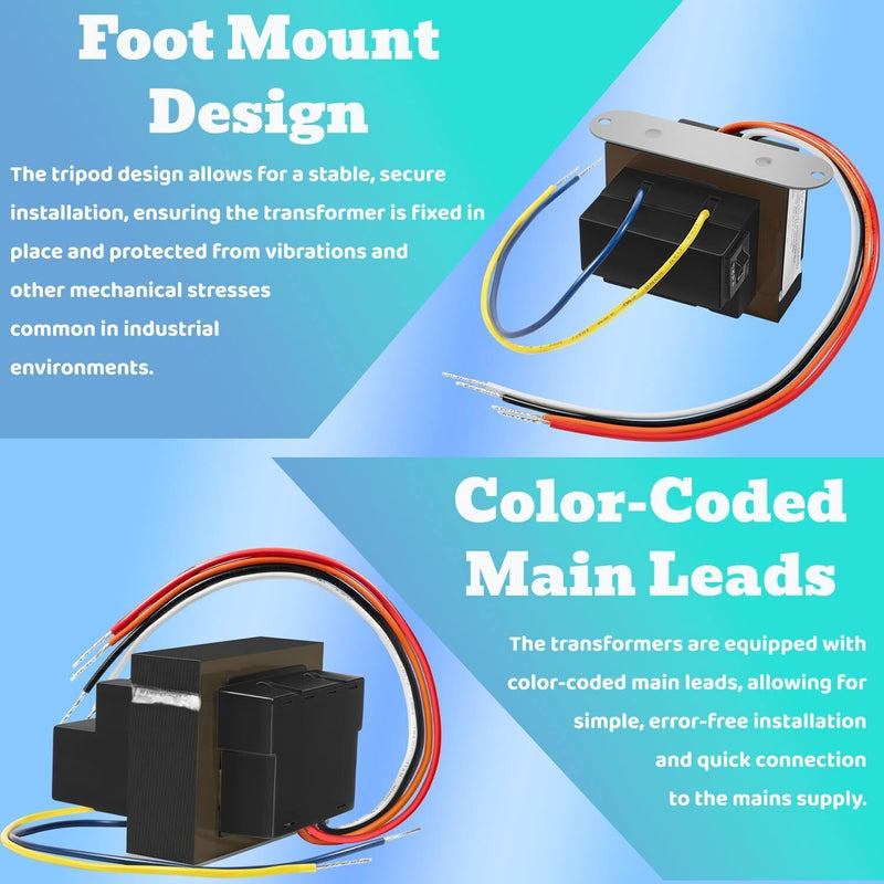 DURAFORCE 90-T60C3 24VAC 60-VA Floor-Mounted Class 2 Transformers for Industrial