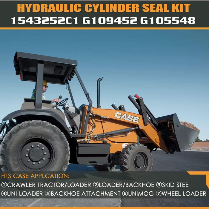 DURAFORCE 1543252C1 G109452 Hydraulic Cylinder Seal Kit 1.5” Rod 3” Bore for Case G105548