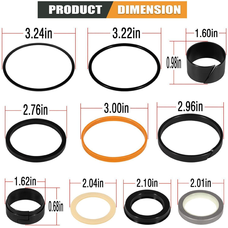 DURAFORCE 1543252C1 G109452 Hydraulic Cylinder Seal Kit 1.5” Rod 3” Bore for Case G105548