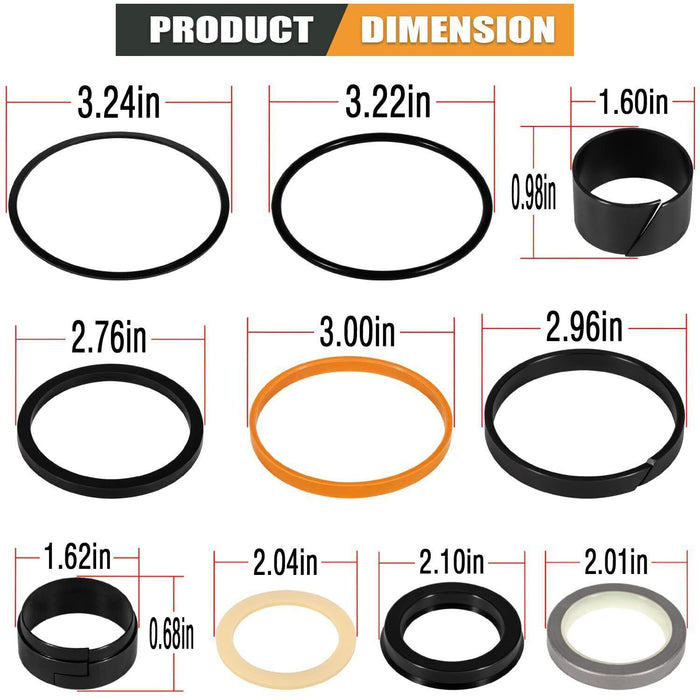 DURAFORCE 1543252C1 G109452 Hydraulic Cylinder Seal Kit 1.5” Rod 3” Bore for Case G105548