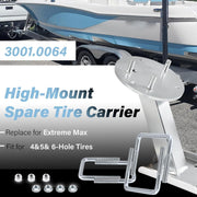 DURAFORCE Spare Tire Carrier for Shorelander/ Boat Trailer Frame Mount Fit 4 5 6 Lug Wheel