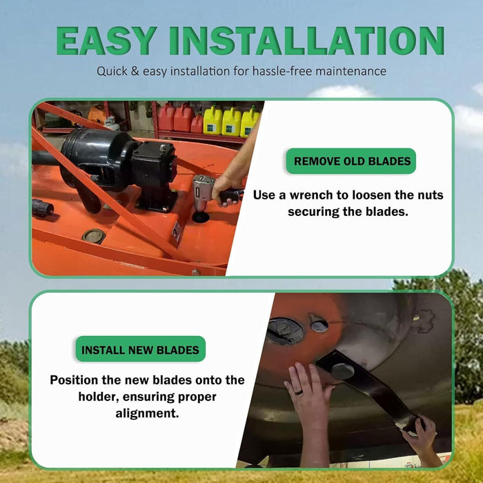 DURAFORCE 7555 Rotary Cutter Blades 24’’x3/4" Lawn Mower Blades For Bush Hog, 2 Blade Set