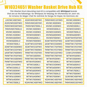 DURAFORCE Washer Basket Drive Hub Kit Drive Hub Replacement For Whirlpool Maytag W10324651