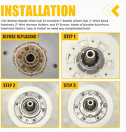 DURAFORCE Washer Basket Drive Hub Kit Drive Hub Replacement For Whirlpool Maytag W10324651