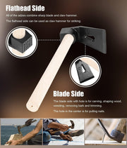 DURAFORCE Straight&Big Curve Adze, Small Curve Adze for Woodworking Tool Log Carving Tools