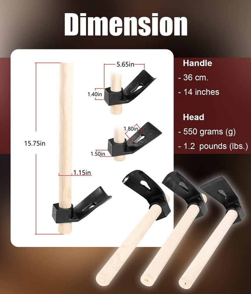DURAFORCE Straight&Big Curve Adze, Small Curve Adze for Woodworking Tool Log Carving Tools