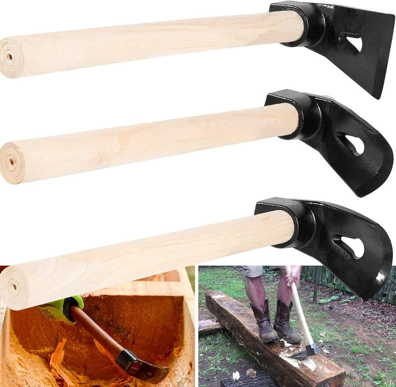 DURAFORCE Straight&Big Curve Adze, Small Curve Adze for Woodworking Tool Log Carving Tools