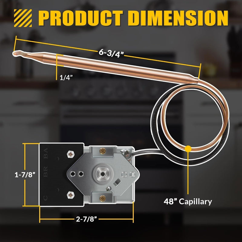 DURAFORCE PB010036 KKB-9-48 Bake/Broil Thermostat Fits Viking Ranges, Awoco, Stove Oven