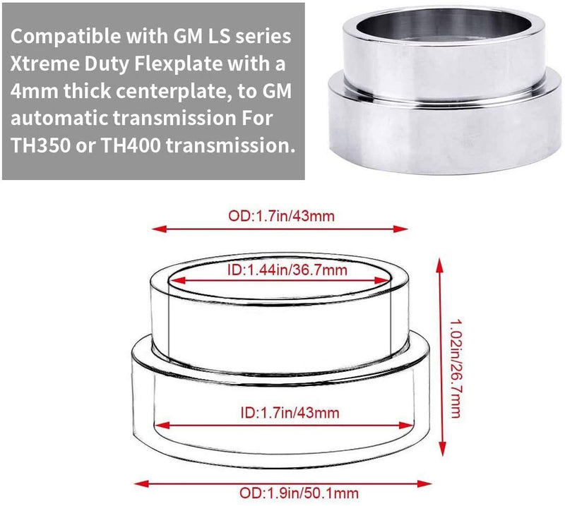 DURAFORCE Flexplate Adapter Spacer TH350 TH400 Conversion Flywheel For LS1 Engines 98-2004