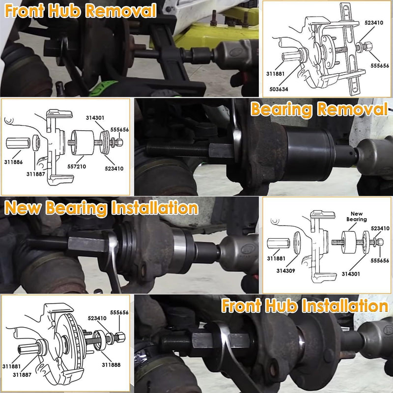 DURAFORCE 6575 Hub Grappler Kit for Vehicle Wheel Hub and Bearing Removal Installation