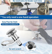 DURAFORCE Quick Release Boat Fender Holder Cleat Hook Stainless Steel Fit 3/8'' Receiver