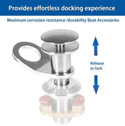 DURAFORCE Quick Release Boat Fender Holder Cleat Hook Stainless Steel Fit 3/8'' Receiver