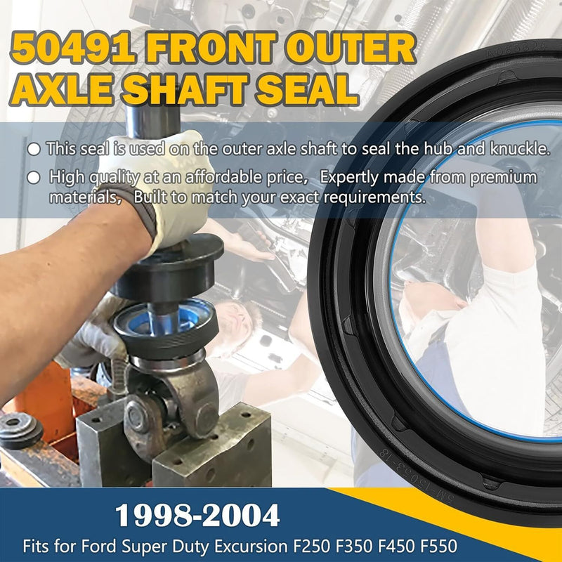 DURAFORCE 50491 Front Outer Axle Shaft Seal for Ford Super Duty Excursion 1998-2004 F250