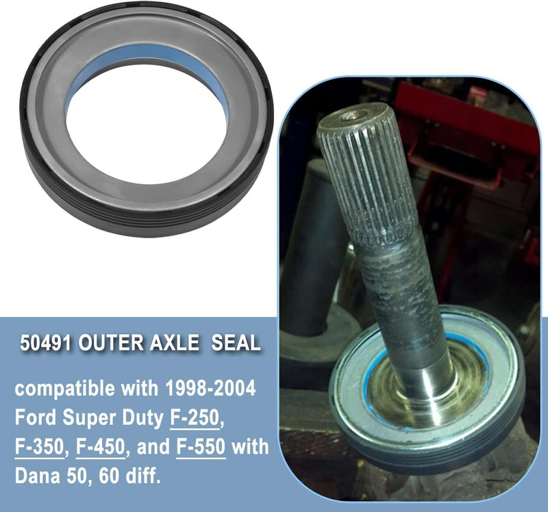 DURAFORCE 50491 Front Outer Axle Shaft Seal for Ford Super Duty Excursion 1998-2004 F250