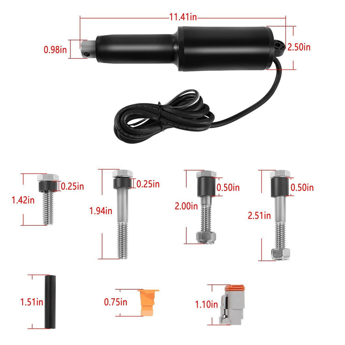DURAFORCE 15057-001 Short Extreme Duty Actuator 2-1/4" Stroke 12V 101XDS Actuator Trim Tab