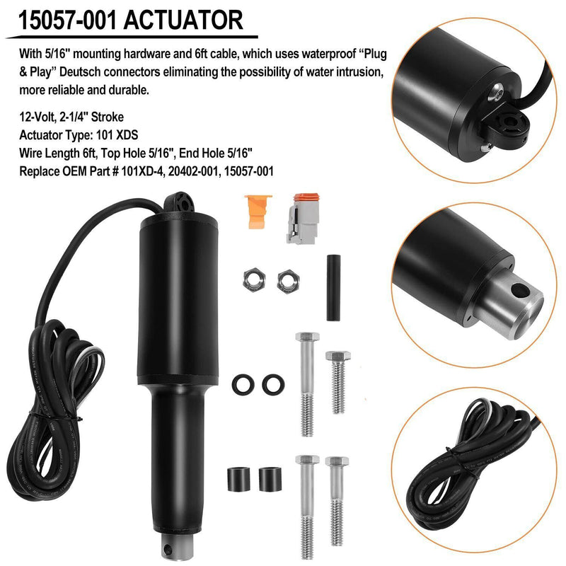 DURAFORCE 15057-001 Short Extreme Duty Actuator 2-1/4" Stroke 12V 101XDS Actuator Trim Tab
