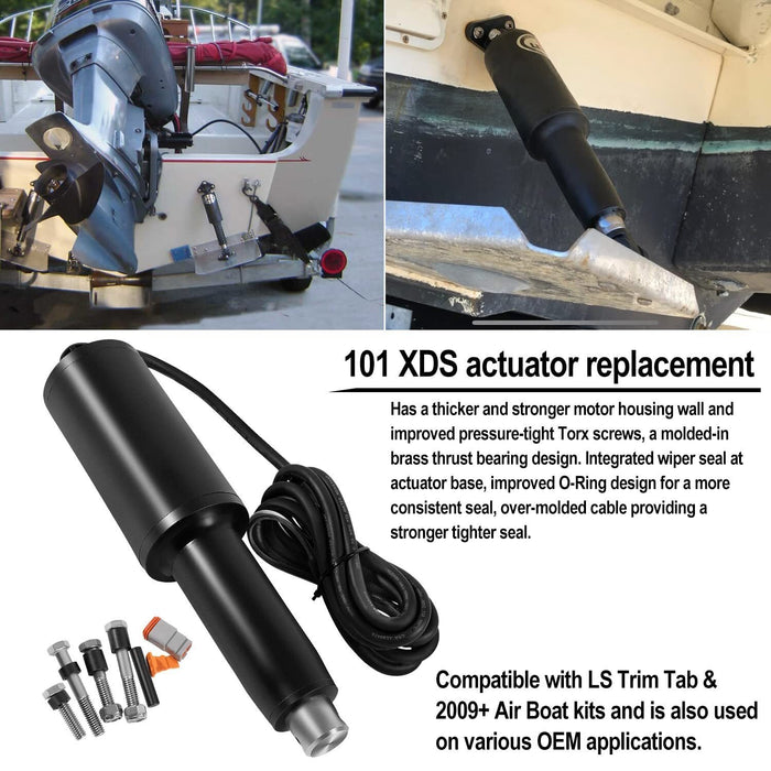 DURAFORCE 15057-001 Short Extreme Duty Actuator 2-1/4" Stroke 12V 101XDS Actuator Trim Tab