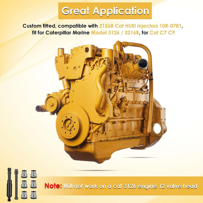 DURAFORCE Injector Sleeve Cup Removal & Install Tool Kit for Caterpillar CAT 3126B C7 C9