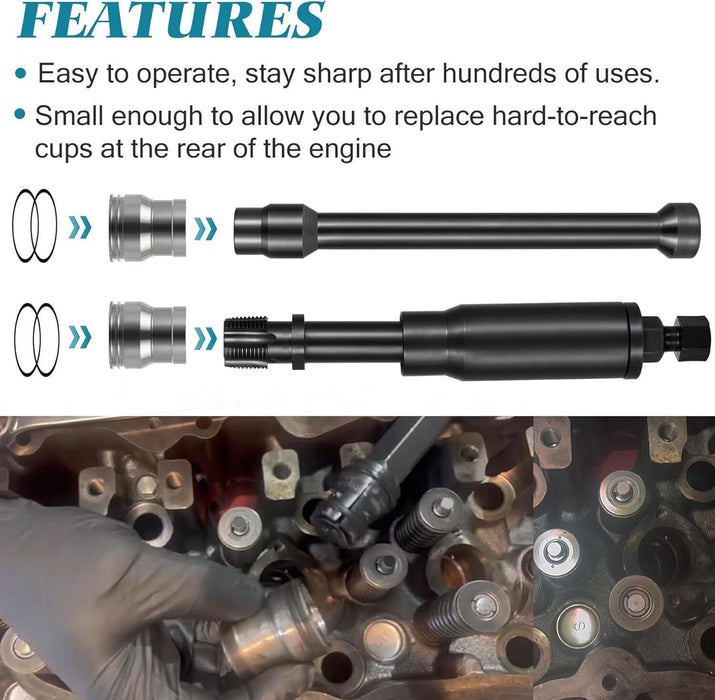 DURAFORCE Injector Sleeve Cup Removal & Install Tool Kit for Caterpillar CAT 3126B C7 C9