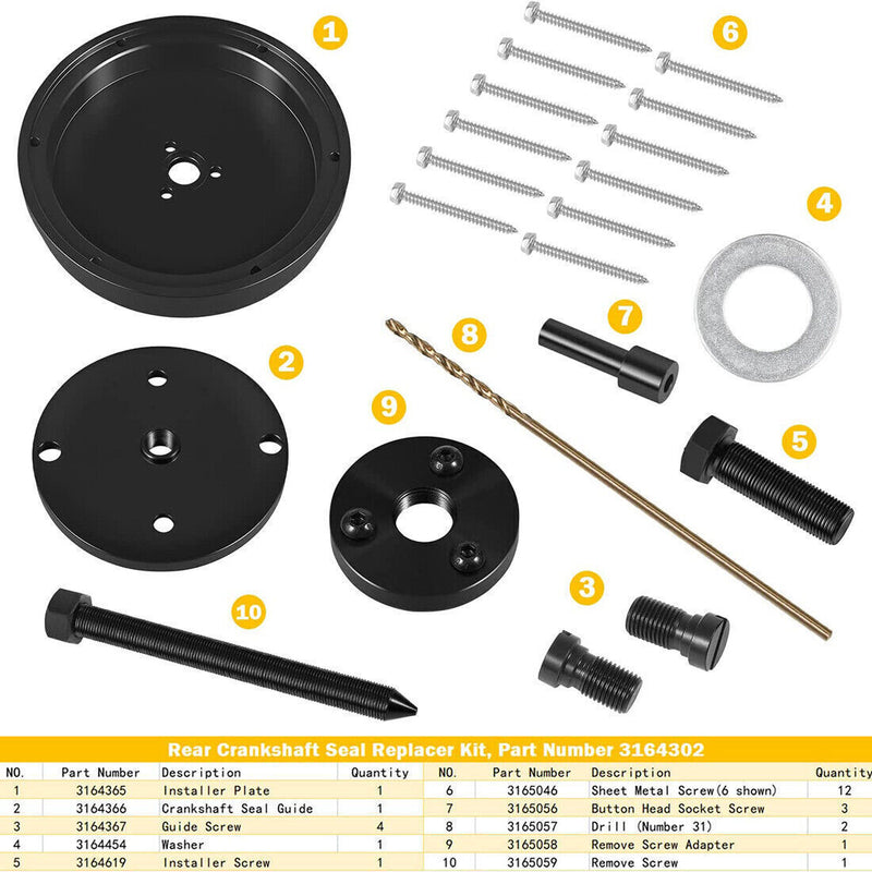 DURAFORCE For Cummins L10 L10G M11 ISM Rear Crankshaft Oil Seal Remove Install Tool ST-221