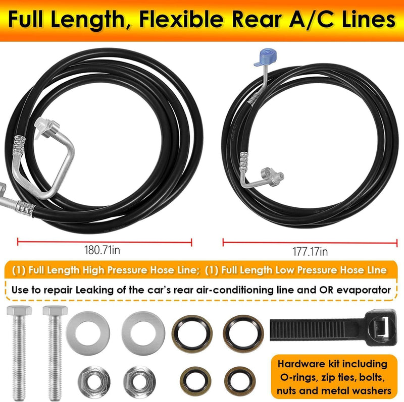 DURAFORCE Rear A/C Line Kit for 2000-2006 Suburban,Yukon XL Rear Auxiliary AC Hose Set