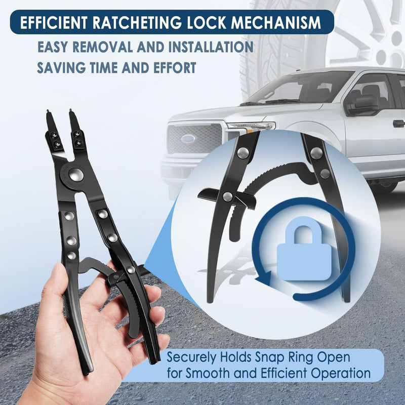 DURAFORCE 38700 Spindle Snap Ring Pliers 12in for Ford Super Duty Pickups 2007 and Newer