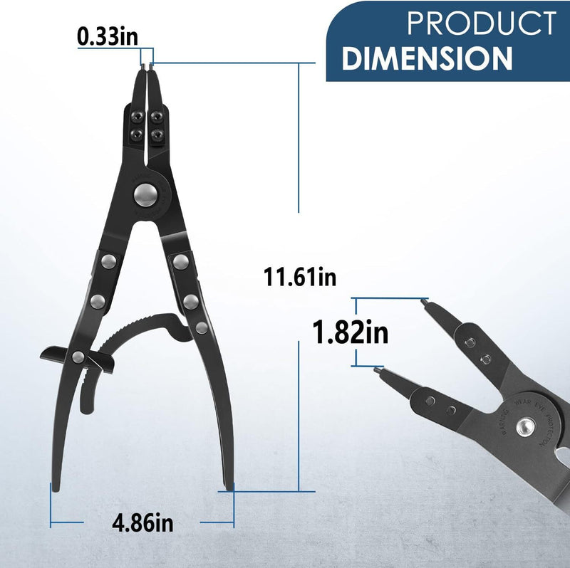 DURAFORCE 38700 Spindle Snap Ring Pliers 12in for Ford Super Duty Pickups 2007 and Newer