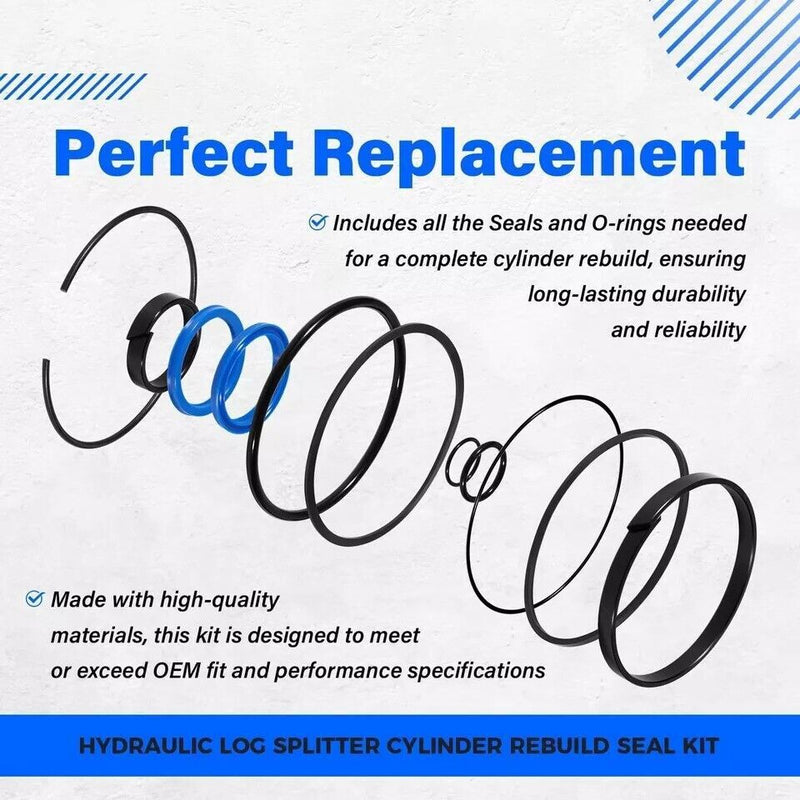 DURAFORCE Hydraulic Log Splitter Cylinder Seal Kit For 4.0"Bore x 1.75"Rod Cylinder