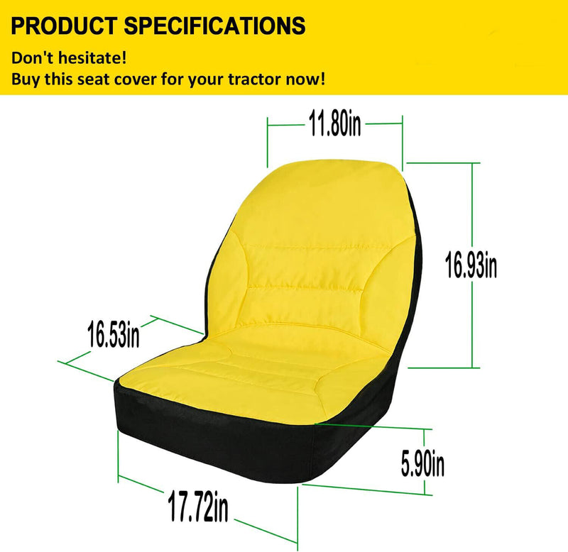 DURAFORCE LP95233 Large Seat Cover Cushioned Seat Back Up to 18'' High for John Deere