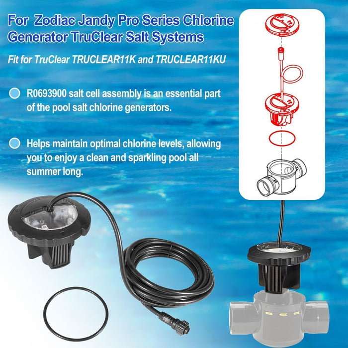 DURAFORCE R0693900 TruClear Salt Cell Assembly For All Zodiac Jandy Pro Series Chlorinator