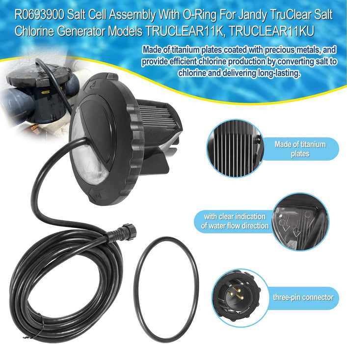 DURAFORCE R0693900 TruClear Salt Cell Assembly For All Zodiac Jandy Pro Series Chlorinator