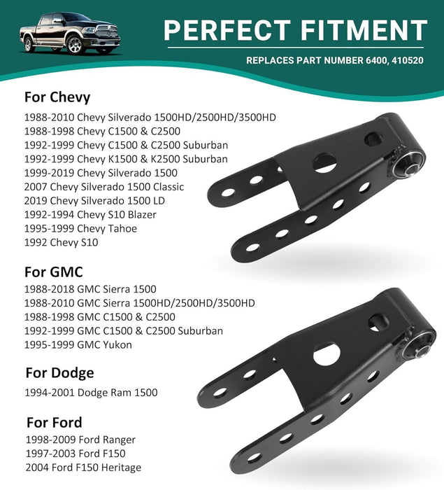 DURAFORCE Rear 2"-3" Drop Shackles Lowering Kit for 07-18 Chevrolet Silverado Sierra 1500