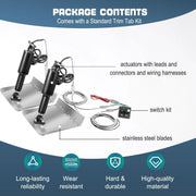 DURAFORCE Marine 9"X12" Standard Mount Trim Tab Kit 12V W/ Double Rocker Switch 15101-104