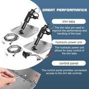 DURAFORCE Marine 9"X12" Standard Mount Trim Tab Kit 12V W/ Double Rocker Switch 15101-104