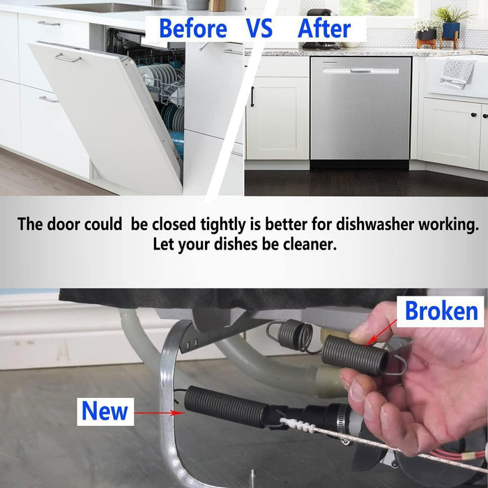 DURAFORCE 2 PACK 154579101 Dishwasher Door Spring for Frigidaire & Electrolux PS1524996